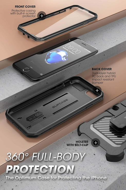 SUPCASE for iPhone SE 3rd Generation / iPhone SE 2nd Generation / iPhone 7/ iPhone 8 Case (Unicorn Beetle Pro), with Screen Protector & Stand & Ho...
