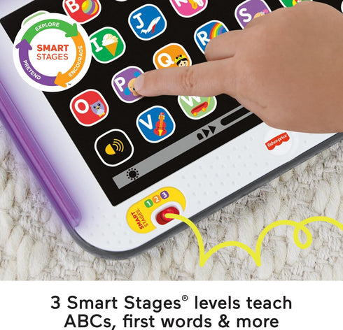 Fisher-Price Laugh & Learn Toddler Learning Toy Smart Stages Tablet Pretend Computer with Music & Lights for Ages 1+ Years...