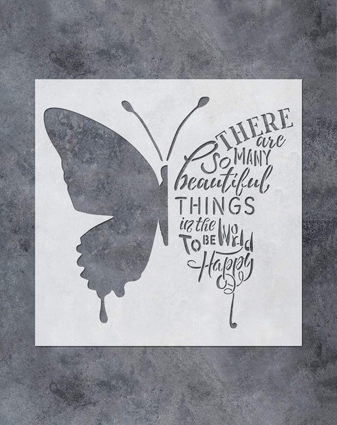 GSS Designs Butterfly Stencil - Reusable DIY Wall Art Painting Stencil (12x12Inch) - Wording Words and Quote Ideas for Walls, Floors, Fabrics, Woo...