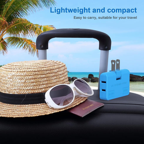 Flat Wall Plug Adapter AC Outlet Extender, 2-Prong Swivel Mini Indoor Wall Tap Plug, Outlet Splitter (Quick & Space Save) Perfect for Home and Tra...