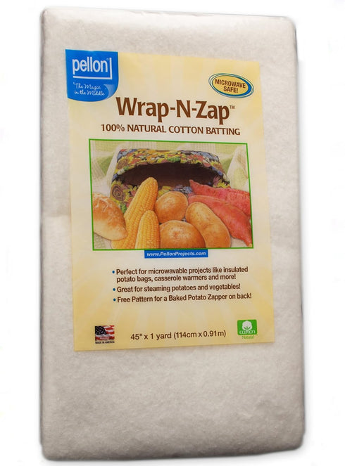 Pellon, Natural Wrap-N-Zap Cotton Quilt Batting, 45 by 36-Inch, 1 Pack...