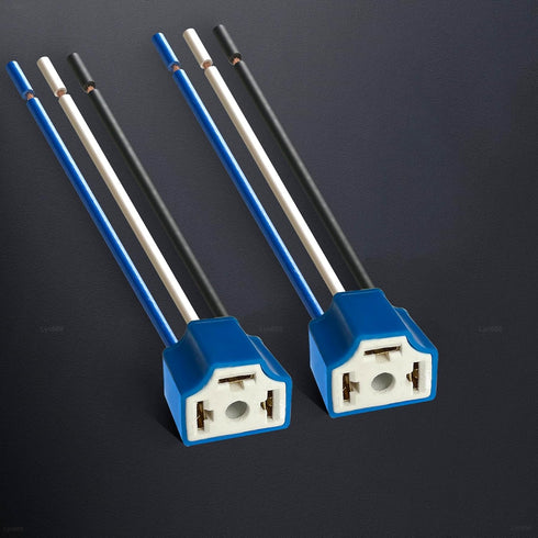 H4 Pigtail Headlight Socket H4 Connector Wiring Harness Female Plug 14AWG Ceramic H4 9003 Pigtail Connector (pack of 2)...