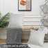 Gold Sofa Throw Pillow Cover 1pc 20X20inch Ecru White Textural Linen Look Metallic Print Rhombus Wavy Christmas Geometric Decorative Pillowcase Co...