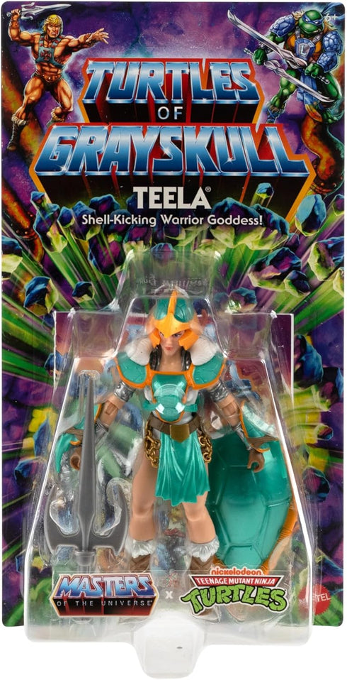 Masters of the Universe Origins Turtles of Grayskull Teela Action Figure Toy in Turtle Inspired Armor, 16 Articulations, TMNT & MOTU Crossover...