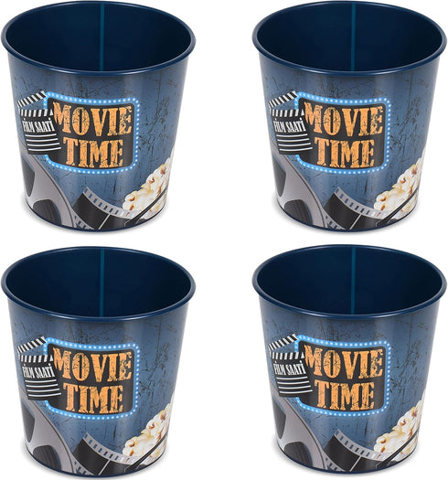 SECEN LONDON Reusable Plastic Popcorn Containers/Popcorn Bowls Set for Movie Theater Night,Washable in The Dishwasher,%100 BPA Free, Plastic Popco...
