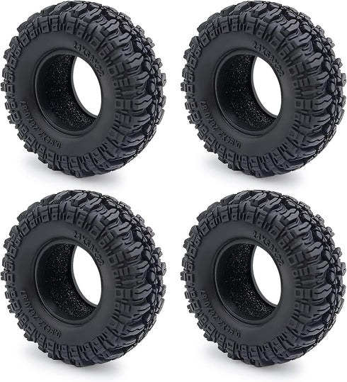RCHUBAM 4PCS 1.0" Crawler Tires Micro Rubber Tires for 1/18 TRX4M Axial 1/24 SCX24 Deadbolt Bronco RC Crawler Car (A-58mm)...