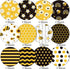 Whaline 12 Design Bee Pattern Paper Pack 24Pcs Yellow Black Honeycomb Scrapbook Paper Double-Sided Collection Decorative Craft Paper for Card Maki...