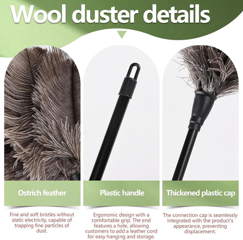 Ostrich Feather Duster – Reusable, Anti-Static Design for Cleaning Delicate Items, Antiques, Electronics, and More, 3-Pack, 15-Inch – Perfect for ...