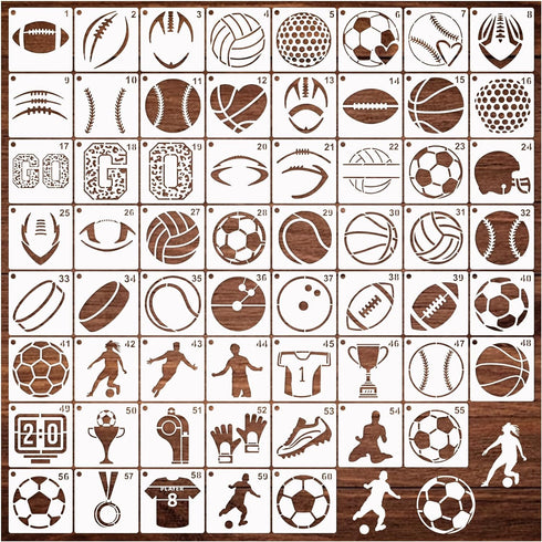 Sport Stencils for Painting on Wood Burning Patterns Football Stencils Volleyball Stencil Soccer Ball Paint Template on Art Craft Canvas Wall Fabr...