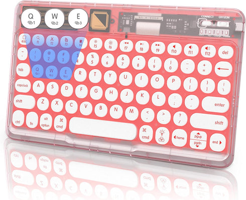 Bluetooth Keyboard, Universal Portable Wireless Keyboard for iPad, Smart Multi Device Rechargeable Small Keyboard for Tablet iPhone Laptop Smartph...