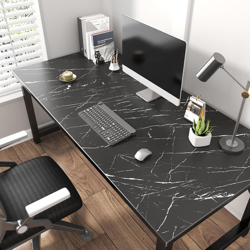 LACHEERY Thick Black Marble Contact Paper for Countertops Waterproof Black Marble Countertop Peel and Stick Matte Marble Wall Paper Kitchen Counte...