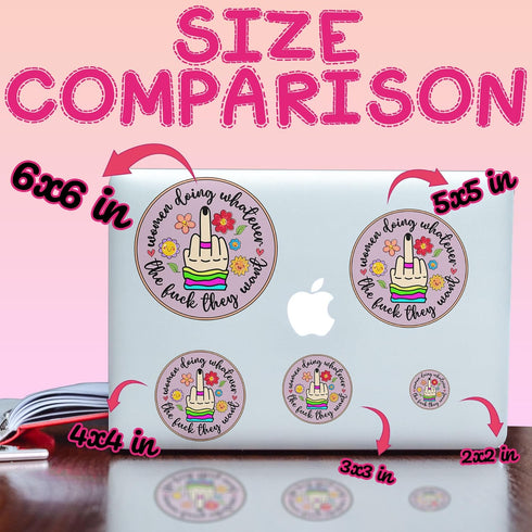 Set 3PCS - Women Doing Whatever The Fuck They Want Sticker Middle Finger Die-Cut Waterproof Vinyl Sticker for Hard Hat Laptop Water Bottle Phone C...
