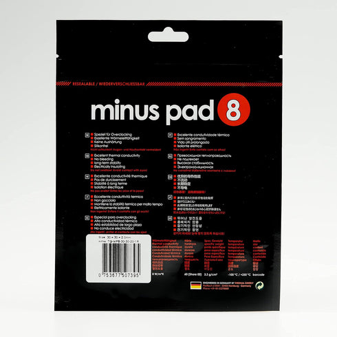 Thermal Grizzly - Minus Pad 8 (30x30x2,0mm) - Self-Adhesive Cooling Conductive Thermal Pad - Elastic and Adaptable Silicone Thermopad CPU/GPU/PS4/...