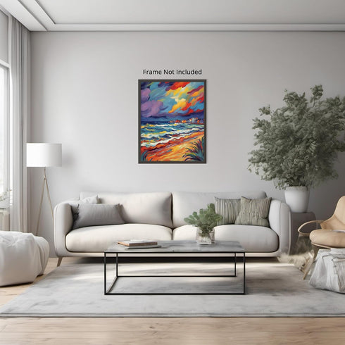 Posterizer 1 pcs- sea and beach themed oil painting style print 9-Landscape & Nature Art-Floral Botanical Art- Decor for Home & Office- unframed w...