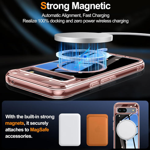 Oterkin for Google Pixel 8A Case Magsafe?Strong N52 Magnetic ??1pcsX Screen Protector??Colorful Translucent Matte Design? 12FT Military Grade Shoc...