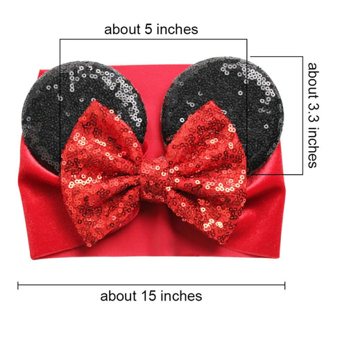 J&J Boutiques Mouse Ears Headband/Headwrap - Toddler, Baby, Kids - Party supplies - Red...