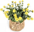 Realistic Yellow Artificial Daisy Flowers with Burlap Bag 17 cm Decorative Artificial Potted Plants...