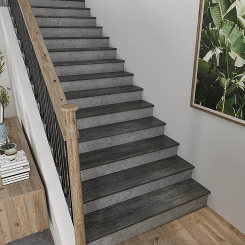 CRE8TIVE Dark Grey Wood Contact Paper 12"x80" Self Adhesive Faux Wood Wallpaper Peel and Stick Countertops Waterproof Thick Rustic Wood Grain Viny...