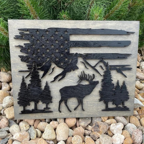 Mountain Stencils for Painting on Wood burning Stencils and Patterns Reusable Nature Deer Tree Stencils for Crafts Canvas Furniture Wall Drawing P...