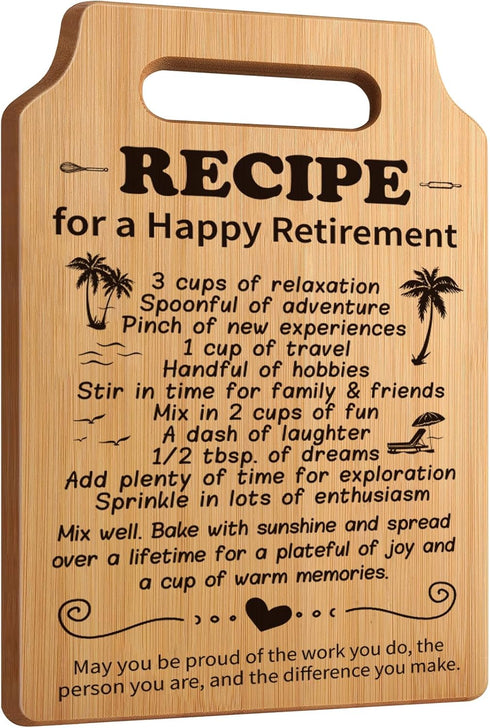 Retirement Gifts for Women - Retirement Gifts for Her, Retired Cutting Board Gifts, Retirement Gifts for Female Friends Nurse Coworker Teachers Bo...