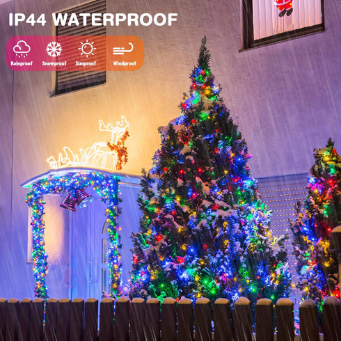 33ft 100 LED Christmas Lights Plug in, 8 Modes Christmas Tree Lights Outdoor Waterproof, Multicolor Christmas Lights for Tree, Patio,Yard...