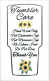 50 Tumbler Care Cards, Tumbler Care Instructions, Tumbler Care and Cleaning Cards, Cup Care Instructions Sun Flower...