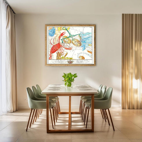 Posterizer 1 pcs-1750 star chart of the constellations Libra Cancer-Astrology & Zodiac Art-Astronomy & Celestial Art-Gift for Steampunk and Astrol...