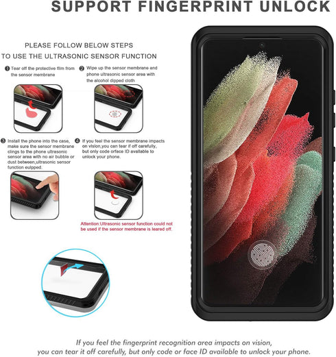 Lanhiem for Samsung Galaxy S21 Ultra Case, IP68 Waterproof Dustproof, Built-in Screen Protector, Rugged Full Body Shockproof Protective Phone Cove...