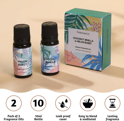 Folkulture Essential Oils Set of 2 | Fall Essential Oils for Diffusers for Home, Diffuser Oils Scents for Home, Oil Diffuser Essential Oils, Vanil...