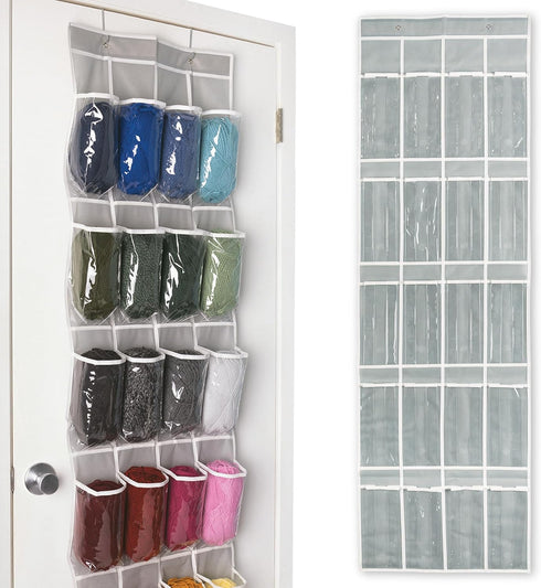 Samsill Over The Door Hanging Yarn Bag Holds 20 Skeins, Clear Expandable Compartments with Individual Holes Allow Easy Access to Yarn, Dustproof C...