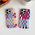 Compatible with iPhone 12 / iPhone 12 Pro Case,Cute Colorful Checkered Case with Shockproof Slim Soft TPU and Hard PC Protective Cases for Women/M...