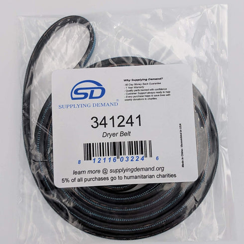 Supplying Demand 341241 W10127457 Clothes Dryer Drum Drive Belt Replacement