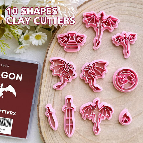 Keoker Dragon Clay Cutters, Polymer Clay Cutters Dragon, Dragon Earring Clay Cutter, Polymer Clay Cutters for Jewelry Making....