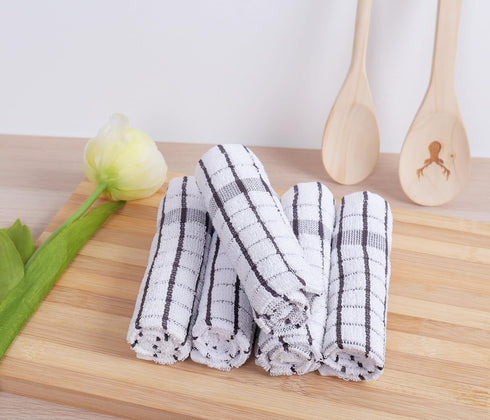 AMOUR INFINI Kitchen Dish Cloths Set of 8 - Ultra Soft, Highly Absorbent, Quick-Drying Terry Cotton Dishcloths 12"x12" Inch Wash & Cleaning Cloths...