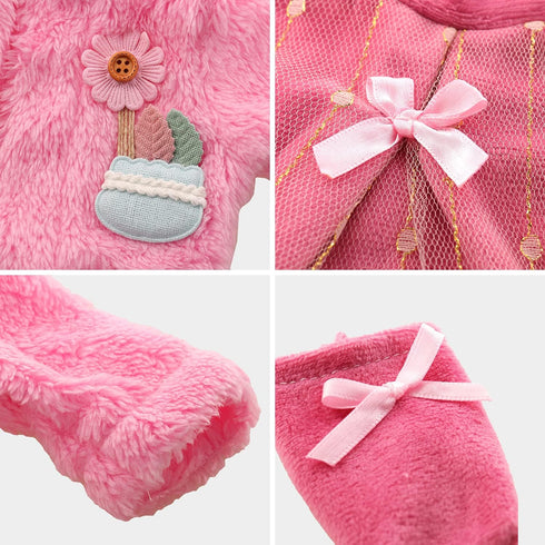 ENOCHT 3 Pieces Baby Doll Clothes Pink Dress with Coat Socks for 14-18 Inch Doll Sweet Cute Doll Clothes for New Born 15 Inch Baby Dolls...