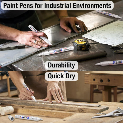White Permanent Marker Waterproof - 8 White Paint Markers for Metal Surfaces Tire Black Paper Wood Plastic Rocks Fabric, White Marker Permanent, O...