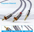 Ruaeoda 3.5mm to 2RCA Cable 6 Feet, Braided 2RCA to 3.5mm AUX to 2-Male 2RCA Audio Auxiliary Stereo Y Splitter Cable 1/8 to 2RCA Stereo Cable Audi...