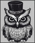 Posterizer 1 pcs- dapper gothic owl with a top hat-Gothic Art-Art for Animal Lovers- Living Room Bedroom Decor- unframed wall art...