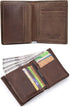 BULLCAPTAIN Genuine Leather Men Wallet Short Design Bifold Wallets Credit Card Holder for Mens (Brown)...