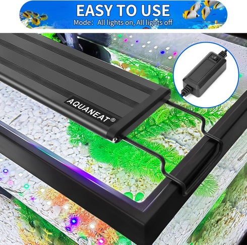 AQUANEAT LED Aquarium Light Full Spectrum for 12 Inch to 16 Inch Fish Tank Light Fresh Water Light Multi-Color...