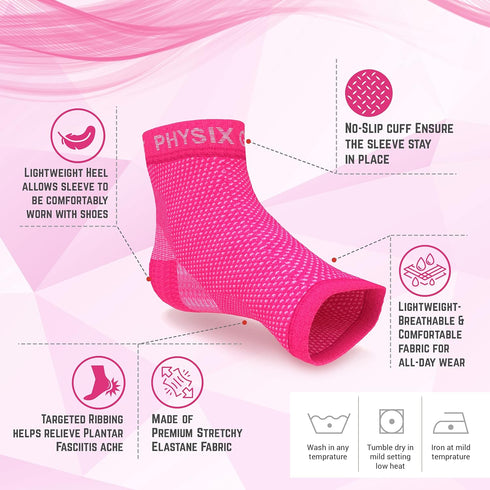 Physix Gear Sport Plantar Fasciitis Socks with Arch Support for Men & Women - Ankle Compression Sleeve, Toeless Compression Socks Foot Pain Relief...