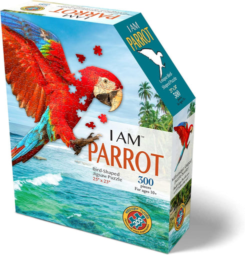 Madd Capp Parrot 300 Piece Jigsaw Puzzle for Ages 10 and up - 6022 Unique-Shaped Border, Challenging Random Cut Pieces, Deluxe Five-Sided Tamperpr...