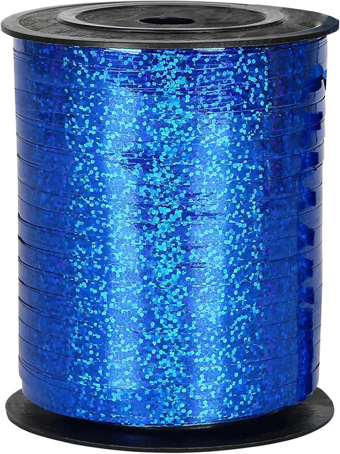 Blue Curling Ribbon, 500 Yard Glitter Blue Ribbon, Shiny Metallic Curling Ribbon for Gift Wrapping, Party Decoration, Balloon Ribbon, Balloon Stri...