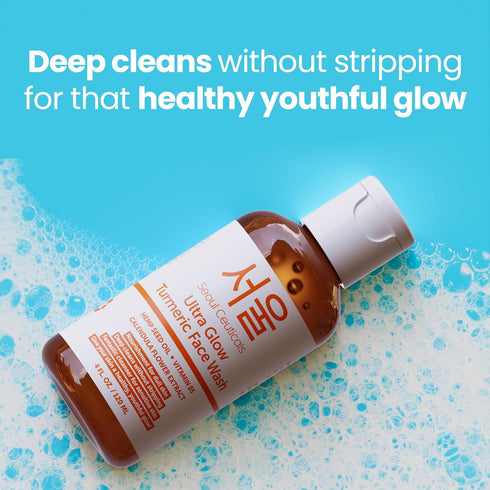 SeoulCeuticals Korean Turmeric Face Wash Cleanser – Vegan Cruelty Free Korean Skincare Facial Cleanser – K Beauty Skin Care for Dry Sensitive Skin...