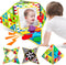Tummy Time Baby Mirror Toys Double-Sided Black and White High Contrast Baby Toys with Squeaker for Babies Sensory Texture Infant Toys 0 3 6 9 12 M...