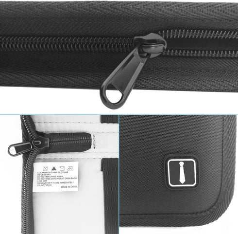 Travel Tie Case, Portable Waterproof Necktie Cufflinks Storage Box Tie Holder Stored up to 4-5 Ties - Black...