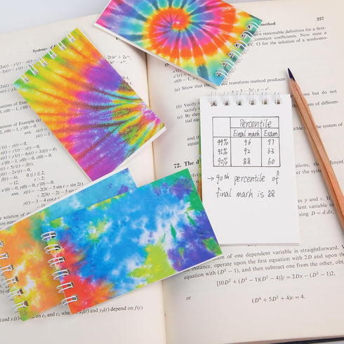 Koogel 24PCS Mini Tie Dye Notepads, Blank Mini Notebooks for Kids Spiral Mini Notebook Pastel Art Party Small Notepad for Tie Dye Birthday Party F...