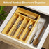 Bamboo Kitchen Drawer Organizer - Silverware Organizer for Kitchen Drawers - Utensil Tray and Flatware Storage for Kitchen - Flatware Organizer - ...