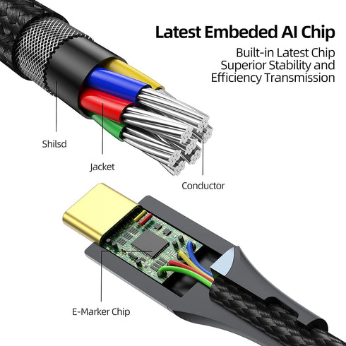 USB C Extension Cable 3.3Ft (100W/10Gbps), Gold Connector Nylon Braided USB 3.1 Type C Male to Female Extension Fast Charging Compatible with USB ...