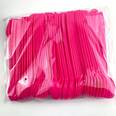 7.8"Inch Pink Long Plastic Soda & Sundae Spoons,Disposable Spoons Great for Milkshakes, Tea and Floats,Cocktail Stirring,Yogurt Ice Cream Spoons,F...